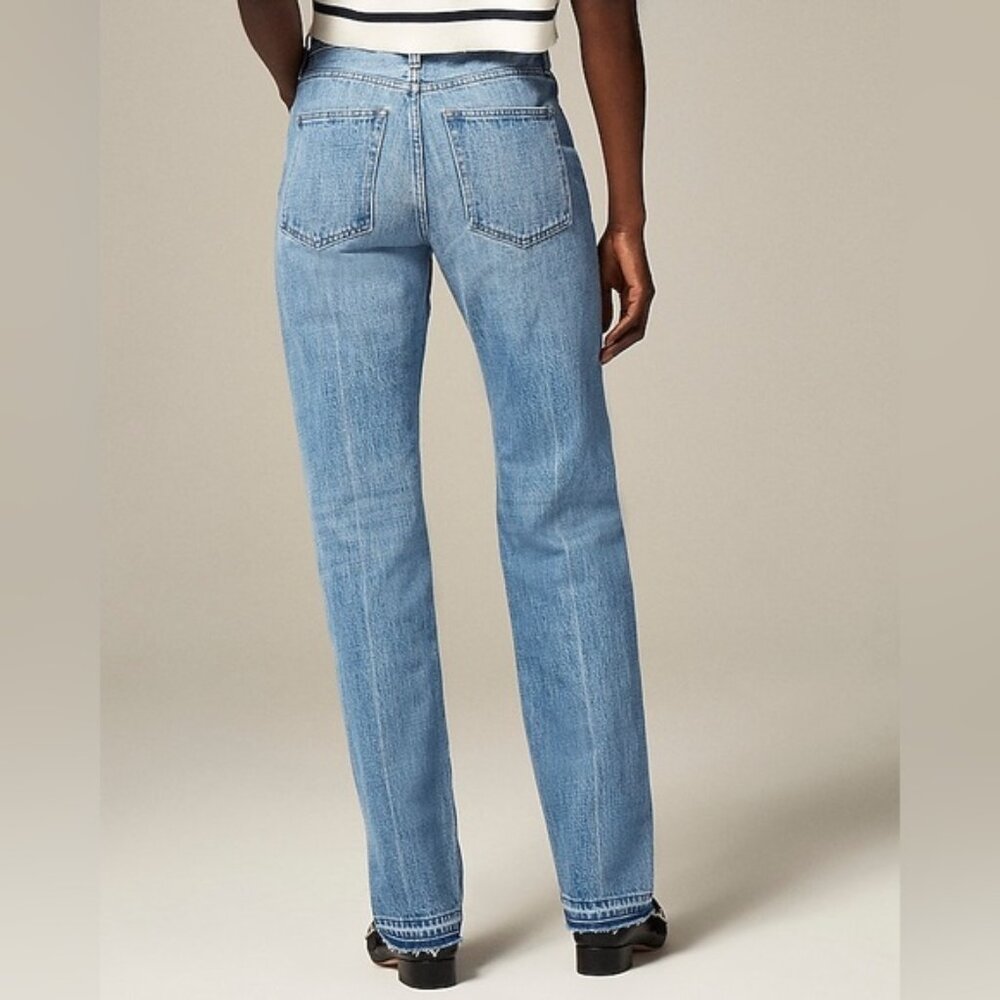 J. Crew Mid-rise Straight Jean Raw Hem Size 35 = Size 20 - Picture 2 of 16
